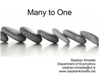 Many to One Stephen Kinsella Department of Economics [email_address] www.stephenkinsella.net 