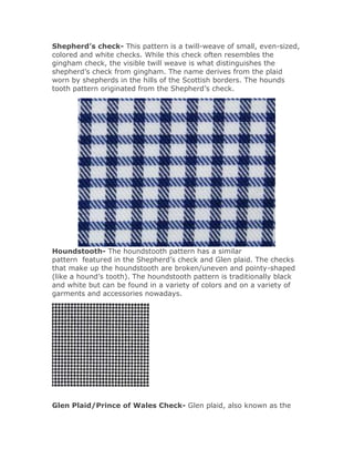 Many variations of the major patterns exist as designers are constantly ...
