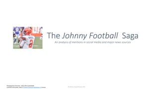 The Johnny Football Saga
An analysis of mentions in social media and major news sources
© 2015 by Tonya M Green, PhD
Photograph by Erik Drost - https://flic.kr/p/xDZu8V
Licensed to the public under a Creative Commons Attribution 2.0 license
 
