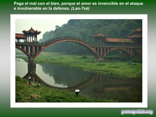 Paga el mal con el bien, porque el amor es invencible en el ataque
e invulnerable en la defensa. (Lao-Tsé)

 