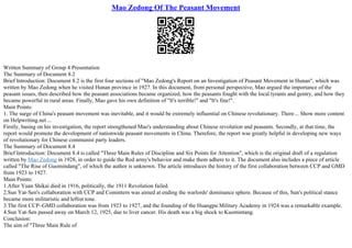Mao Zedong Of The Peasant Movement PPT