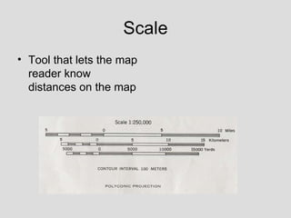 Scale Tool that lets the map reader know distances on the map 