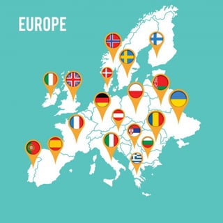 Map Europe with Flags