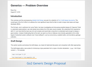 Go2 Generic Design Proposal
 