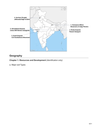 8/31
Geography
Chapter 1: Resources and Development (Identification only)
a. Major soil Types
 