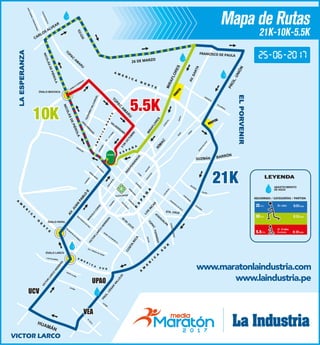 Mapa de la 47.ª Media Maratón La Industria