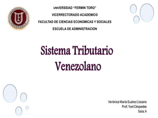UNIVERSIDAD “FERMIN TORO”
VICERRECTORADO ACADEMICO
FACULTAD DE CIENCIAS ECONOMICAS Y SOCIALES
ESCUELA DE ADMINISTRACION
 