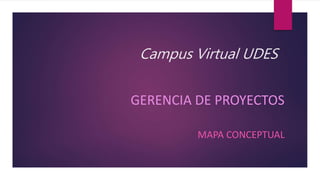 Campus Virtual UDES
GERENCIA DE PROYECTOS
MAPA CONCEPTUAL
 
