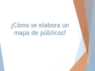 ¿Cómo se elabora un
mapa de públicos?
 