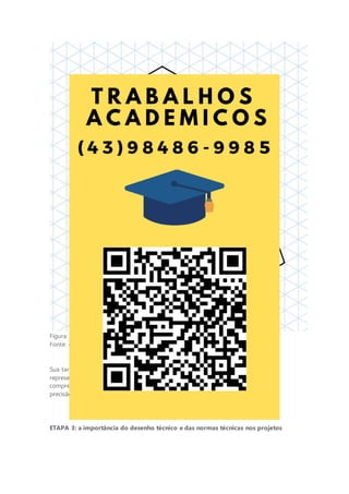 Figura 13 - Terceira peça representada na perspectiva isométrica
Fonte: o autor.
Sua tarefa é converter essas vistas isométricas em projeções ortogonais precisas,
representando todas as dimensões e ângulos com clareza. Este desafio testará sua
compreensão das relações entre diferentes projeções e a capacidade de manter a
precisão em escalas diferentes. Pronto para a reviravolta?
ETAPA 3: a importância do desenho técnico e das normas técnicas nos projetos
 