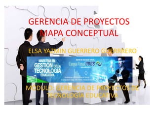 GERENCIA DE PROYECTOS
MAPA CONCEPTUAL
ELSA YAZMIN GUERRERO GUERRRERO
MÓDULO: GERENCIA DE PROYECTOS DE
TECNOLOGÍA EDUCATIVA
 