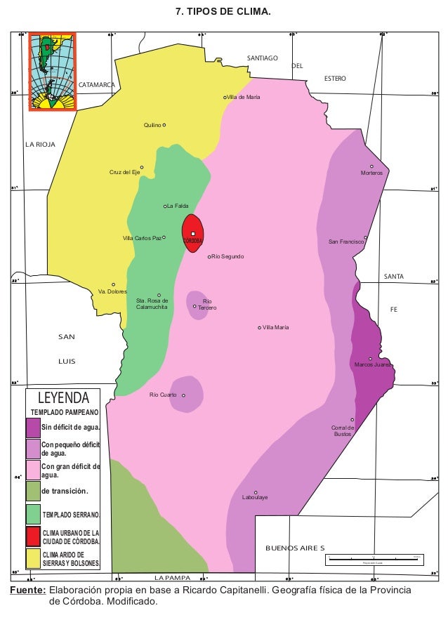 Mapa climas de Córdoba