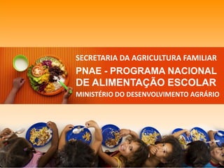 SECRETARIA DA AGRICULTURA FAMILIAR 
PNAE -PROGRAMA NACIONAL 
DE ALIMENTAÇÃO ESCOLAR 
MINISTÉRIO DO DESENVOLVIMENTO AGRÁRIO  