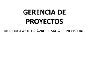 GERENCIA DE
PROYECTOS
NELSON -CASTILLO ÁVALO - MAPA CONCEPTUAL
 