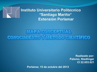 Instituto Universitario Politécnico
“Santiago Mariño”
Extensión Porlamar

Realizado por:
Palomo, Niedlinger
CI 22.653.621
Porlamar, 15 de octubre del 2013

 