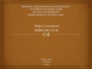 Mapa Conceptual
DERECHO CIVIL

Pablo Cabeza
12.728.036
SAIA G

 