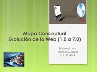 Mapa Conceptual
Evolución de la Web (1.0 a 7.0)
Elaborado por:
Pacheco Milagros
C.I 18333749
 
