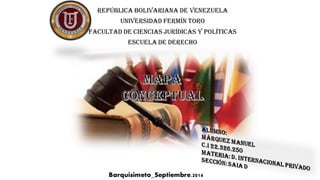 República Bolivariana de Venezuela 
Universidad Fermín Toro 
Facultad de Ciencias Jurídicas y Políticas 
Escuela de Derecho 
Barquisimeto_Septiembre.2014  