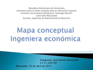 Integrante: José Ramón Pedreañez
C.I 21.226.187
Maracaibo, 23 de abril de 2015
 