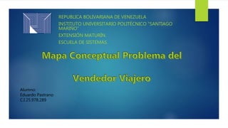 REPUBLICA BOLIVARIANA DE VENEZUELA
INSTITUTO UNIVERSITARIO POLITÉCNICO “SANTIAGO
MARIÑO”
EXTENSIÓN MATURÍN.
ESCUELA DE SISTEMAS.
Alumno:
Eduardo Pastrano
C.I 25.978.289
 