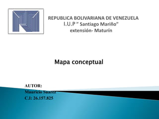 Mapa conceptual
AUTOR:
Mauricio Suarez
C.I: 26.157.825
 