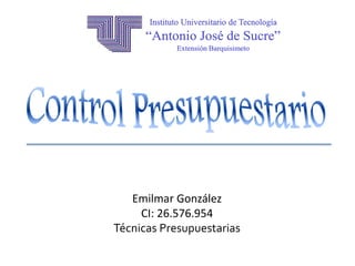 Emilmar González
CI: 26.576.954
Técnicas Presupuestarias
 
