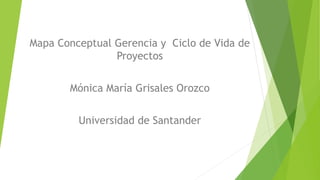 Mapa Conceptual Gerencia y Ciclo de Vida de
Proyectos
Mónica María Grisales Orozco
Universidad de Santander
 