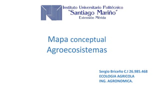Mapa conceptual
Agroecosistemas
Sergio Briceño C.I 26.985.468
ECOLOGIA AGRICOLA
ING. AGRONOMICA.
 
