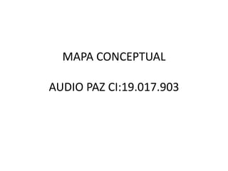 MAPA CONCEPTUAL
AUDIO PAZ CI:19.017.903
 