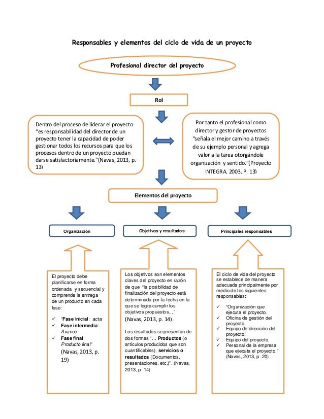Mapa conceptual ciclo de vida de un proyecto