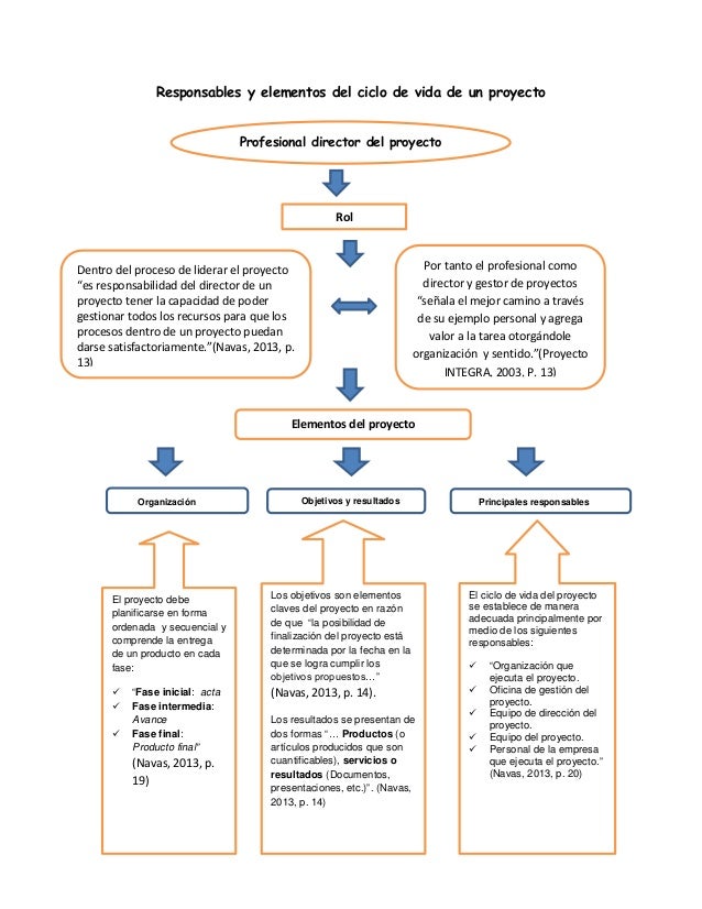 Mapa conceptual ciclo de vida de un proyecto