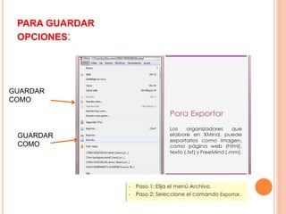 PARA GUARDAR
OPCIONES:
GUARDAR
COMO
GUARDAR
COMO