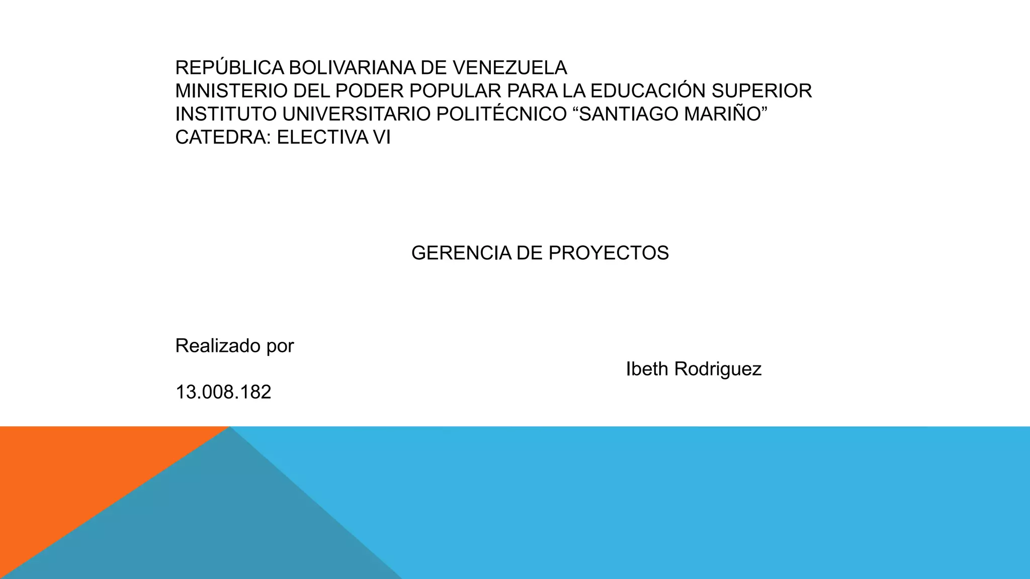 Mapa Conceptual De Gerencia De Proyecto Pptx