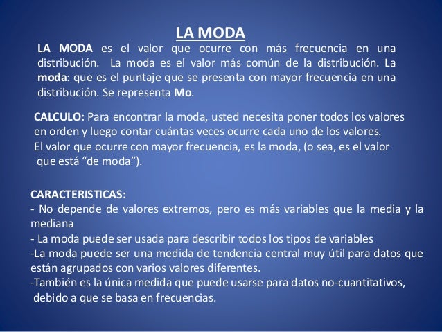 Mapa conceptual de las medidas de tendencia central