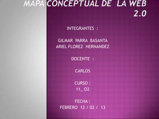 INTEGRANTES :

 GILMAR PARRA BASANTA
ARIEL FLOREZ HERNANDEZ

      DOCENTE :

       CARLOS

       CURSO :
       11_ O2

       FECHA :
 FEBRERO 12 / 02 / 13
 