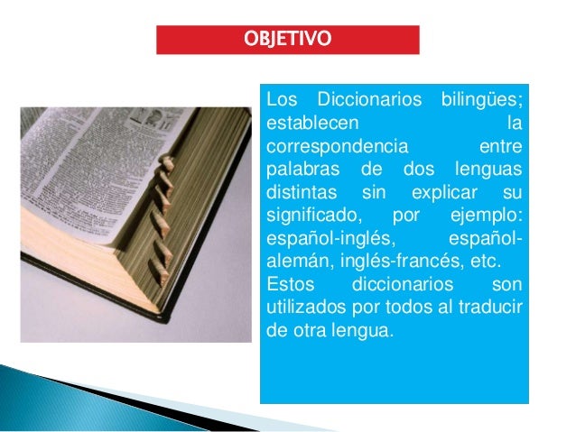 Mapa conceptual del diccionario bilingue