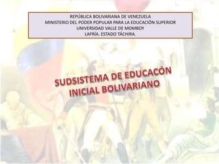 REPÚBLICA BOLIVARIANA DE VENEZUELA
MINISTERIO DEL PODER POPULAR PARA LA EDUCACIÓN SUPERIOR
UNIVERSIDAD VALLE DE MOMBOY
LAFRÍA. ESTADO TÁCHIRA.
 