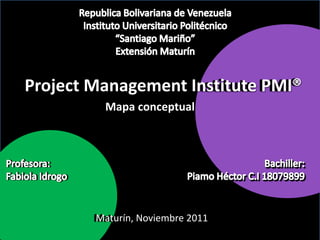 Project Management Institute PMI®
Project Management Institute PMI®
         Mapa conceptual




        Maturín, Noviembre 2011
 