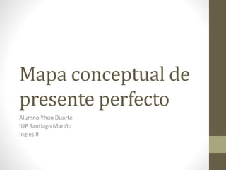 Mapa conceptual de
presente perfecto
Alumno Yhon Duarte
IUP Santiago Mariño
Ingles II
 