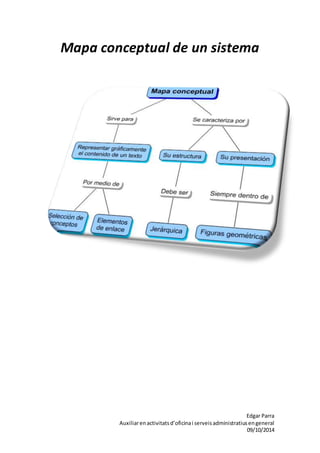 Mapa conceptual de un sistema 
Edgar Parra 
Auxiliar en activitats d’oficina i serveis administratius en general 
09/10/2014 
 