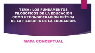Mapa conceptual de Filosofía de la Educación. | PPTX