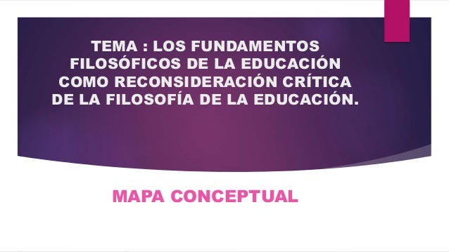 Mapa conceptual de Filosofía de la Educación.
