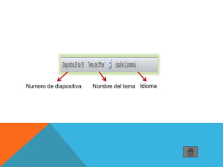 Numero de diapositiva Nombre del tema Idioma
 