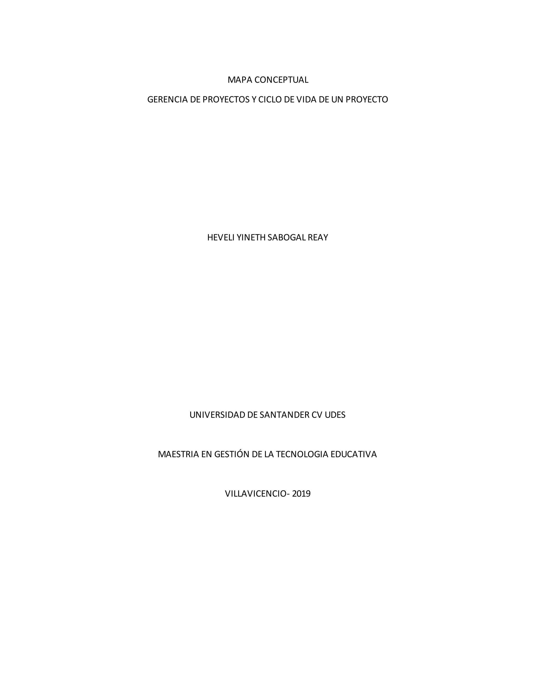 Mapa Conceptual Gerencia De Proyectos Pdf