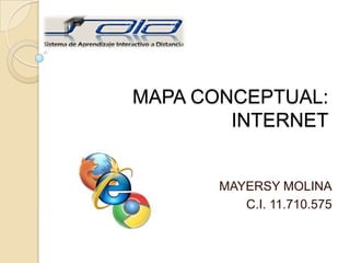 MAPA CONCEPTUAL:
INTERNET
MAYERSY MOLINA
C.I. 11.710.575
 