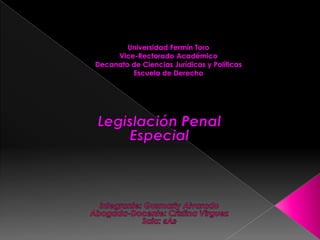 Mapa conceptual legislacion penal especial