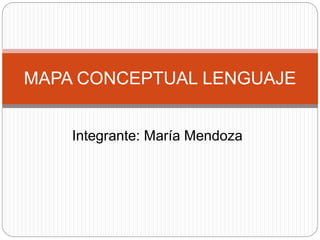 Integrante: María Mendoza
MAPA CONCEPTUAL LENGUAJE
 