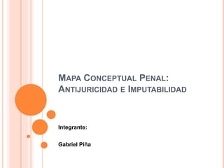MAPA CONCEPTUAL PENAL:
ANTIJURICIDAD E IMPUTABILIDAD
Integrante:
Gabriel Piña
 
