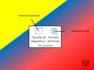 Formato de fondo
Tamaño de diapositiva
 