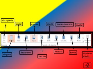 Vista previa
cortar
ninguna
desvanecer
empuje dividir
barrido
Barras aleatorias
mostrar forma
revelar
Opciones
efecto
 